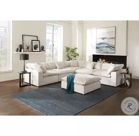 Posh Porcelain 5 Piece Performance Fabric Modular Sectional