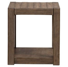 Broadmore Cobblestone Brown Rectangular Chairside Table