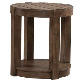 Broadmore Cobblestone Brown Round Chairside Table