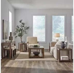 Broadmore Cobblestone Brown Rectangular Occasional Table Set