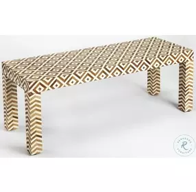 Crispin Wood and Bone Inlay Bench