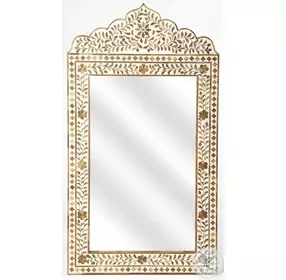 Vivienne Wood and Bone Inlay Mirror