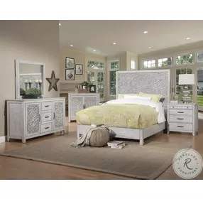 Aria Light Distressed Gray Panel Bedroom Set