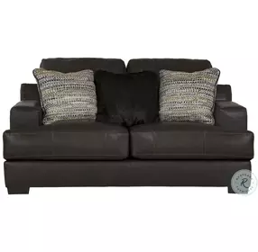 Marco Chocolate Italian Top Grain Leather Match 67" Loveseat