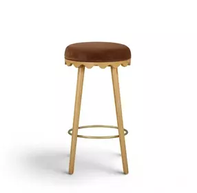 Oodle Bronze Performance Vegan Mohair Upholstered Bar Stool