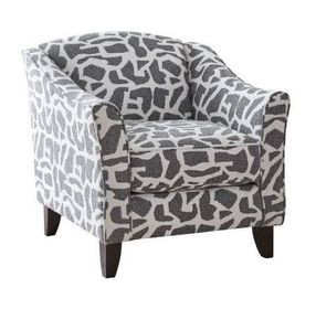 Scarborough Steel Gray and White Upholstered Accent Chair