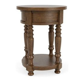 Eastlake Whiskey Oak Round Chairside Table