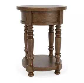 Eastlake Whiskey Oak Round Chairside Table
