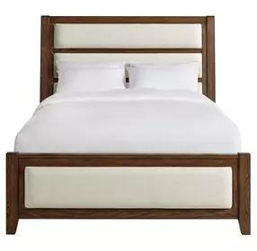 Marlow Sable and White Queen Upholstered Storage Panel Bed