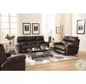 Torretta Chocolate Leather Lay Flat Power Reclining Living Room Set