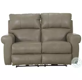Torretta Putty Leather Lay Flat Power Reclining 76" Loveseat