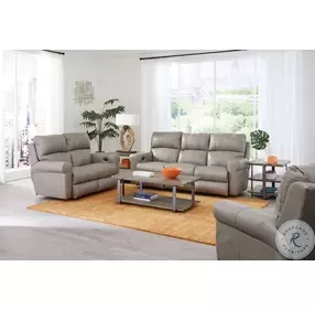 Torretta Putty Leather Lay Flat Power Reclining Living Room Set