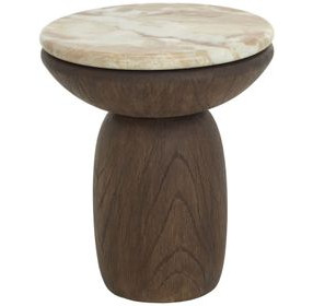 Orlena Macchiato Outdoor Round End Table