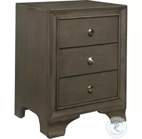 Centralia Gray 3 Drawer Nightstand