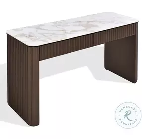 LP 459 Carrara Gold Ceramic Top And Brushed Bronze Console Table