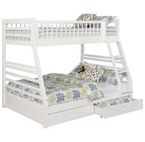 Ashton White Twin Over Full Bunk Bed
