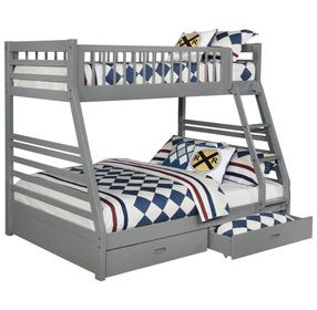 Ashton Grey Twin Over Full Bunk Bed