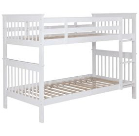 Chapman White Twin Over Twin Bunk Bed with Matresses