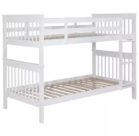 Chapman White Twin Over Twin Bunk Bed with Matresses