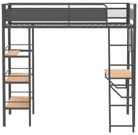 Campus Black and Brown Full Over Twin Workstation Bunk Bed