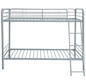 Carson Glossy Silver Twin Over Twin Bunk Bed