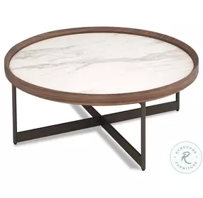 LP 462 Jazz White Ceramic Top And Rich Walnut Coffee Table