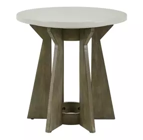 Berkley Square Linen and Khaki Round End Table