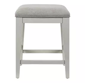 Berkley Square Textured Taupe Upholstered Console Stool
