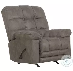 Machado Charcoal Chaise Rocker Recliner with Oversized Comfort Footrest