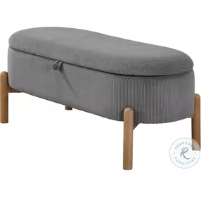 Mavis Gray Lift Top Storage Bench