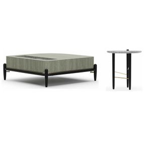 Madera Verdigris Koto and Modern Walnut Occasional Table Set