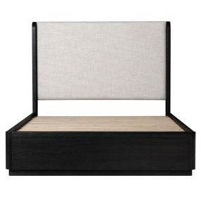 Modena Midnight Blue and Cream Full Upholstered Panel Bed