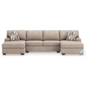 Seyler Lane Hemp 3 Piece Modular Double Chaise Sectional with Sleeper