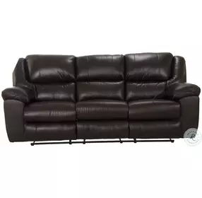 Transformer II Chocolate Italian Leather Match Reclining 90" Sofa with Drop Down Table