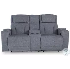 Forest Lake Steel Next-Gen Nuvella Performance Fabric Power Reclining Console Loveseat with Adjustable Headrest
