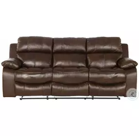 Positano Cocoa Leather Reclining 90" Sofa