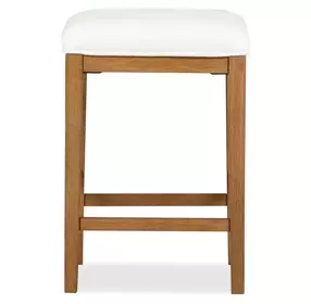 Lindon White Upholstered Counter Height Stool