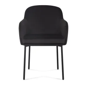 Sydney Black Performance Fabric Upholstered Arm Chair Set of 2