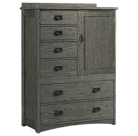 Oak Park Pewter 6 Drawer Gentleman's Chest