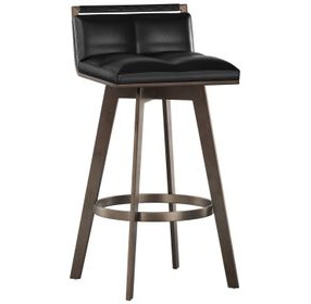Stafford Bravo Black Swivel Upholstered Bar Stool