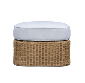 Axel Blue Performance Fabric Upholstered Outdoor Square Ottoman