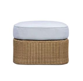 Axel Blue Performance Fabric Upholstered Outdoor Square Ottoman