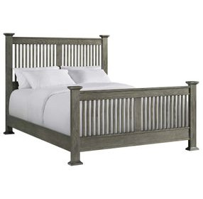 Oak Park Pewter King Panel Bed