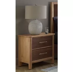 Nordhaven Clear Maple and Nordic Walnut 2 Drawer Nightstand