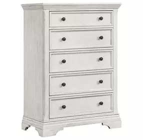 Olivia Brushed White 5 Drawer Chest