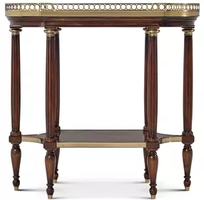TA Originals Okoume Choco and Gold Oval Quartz Top Parfait Accent Table