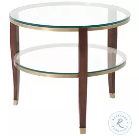 Seeing Double Ramsey Mahogany 30" Round Side Table