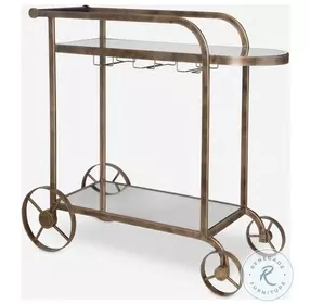 Harrington Antique Brass Bar Cart