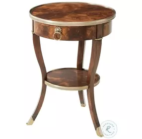 Around in Circles Italian Gold Rub And Ramsey Mahogany 20" Side Table