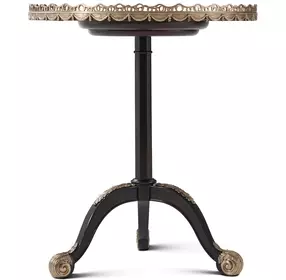 TA Originals Ramsey Mahogany and Black Round Galleried Appeal Accent Table